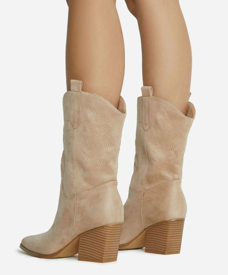 Jessie Beige Western Boot