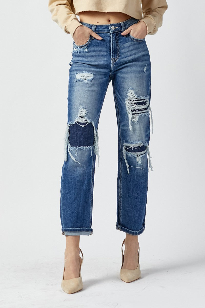 High Rise Straight Jeans