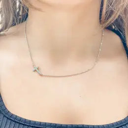 "Faith On My Side" Silver Cross