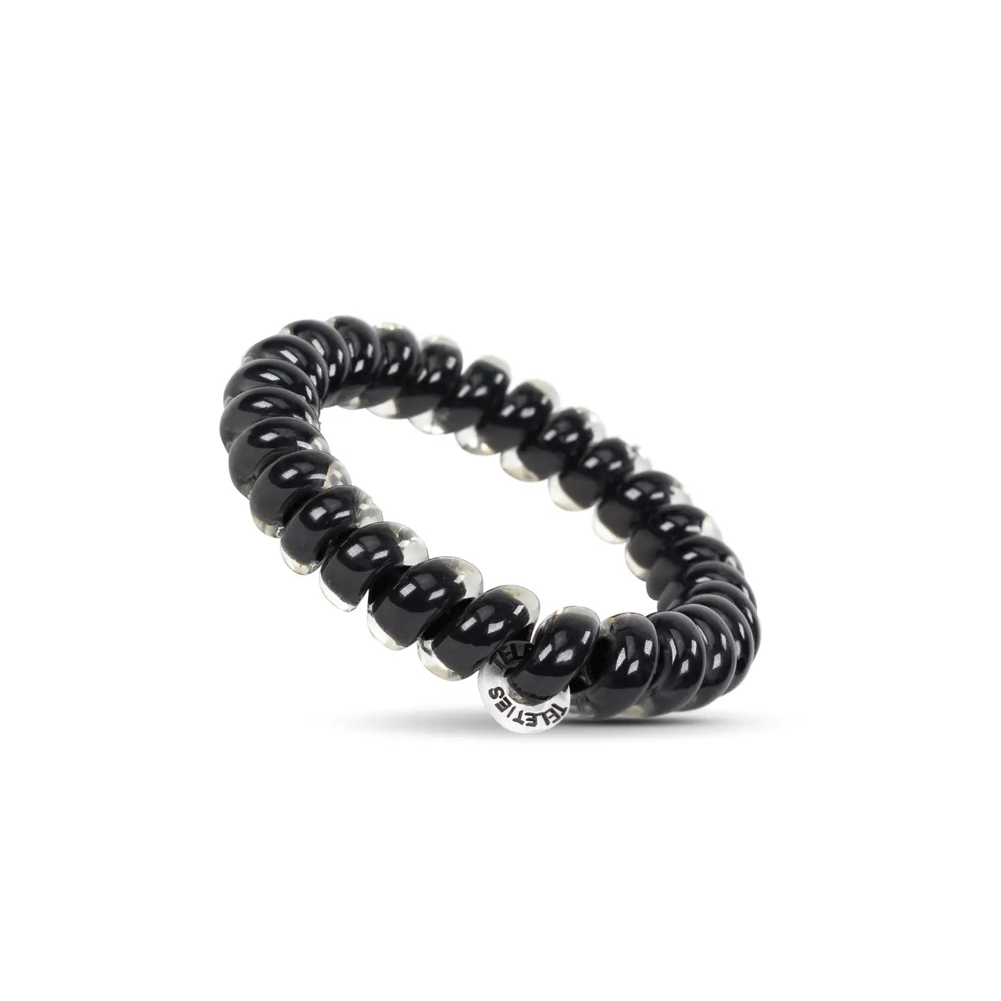 Jet Black - Large Spiral Hair Coils, Hair Ties, 3-pack