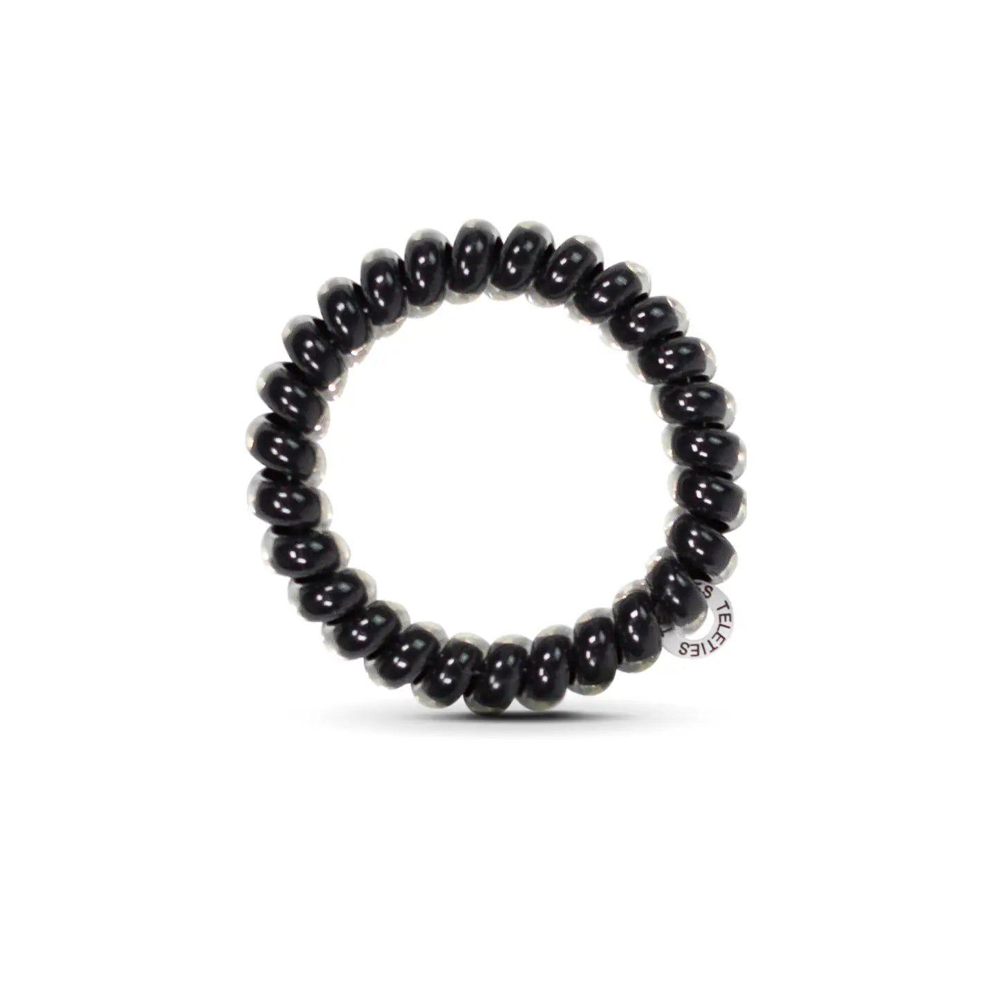 Jet Black - Large Spiral Hair Coils, Hair Ties, 3-pack