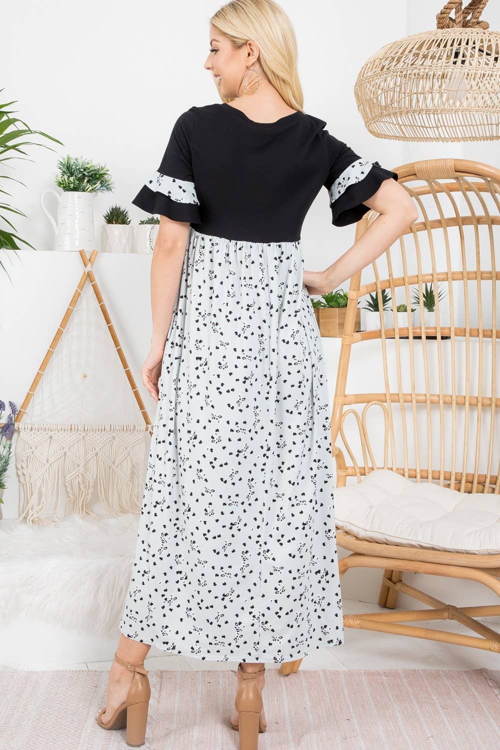 Floral Color Block Dress