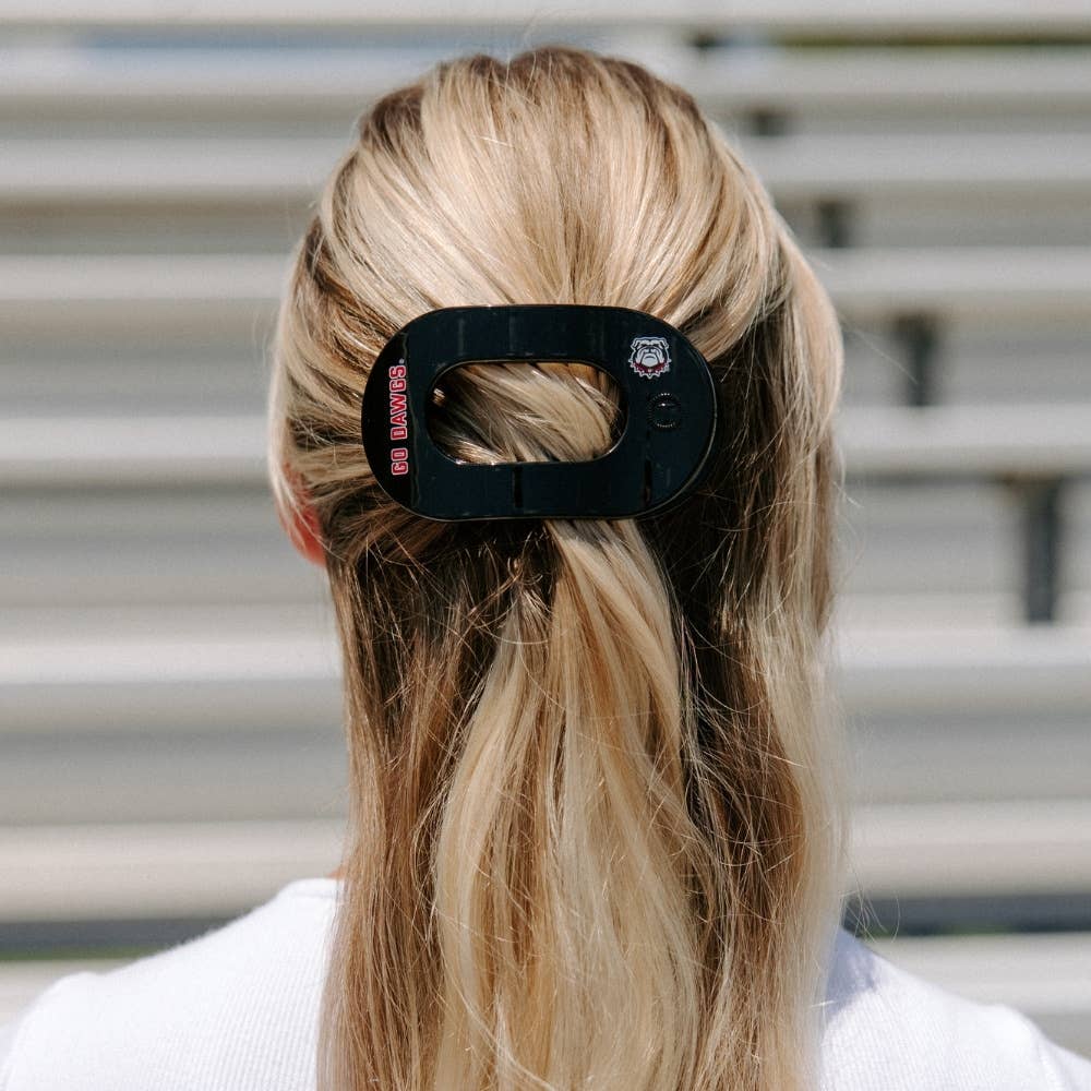 Flat Round Hair Clip | Medium | Go Dawgs!