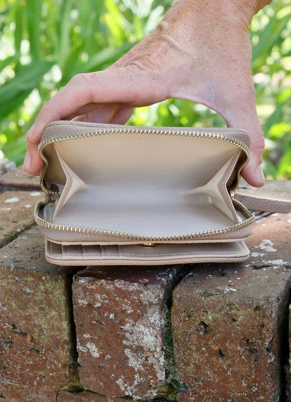 Taupe Nadine Zippered Wallet