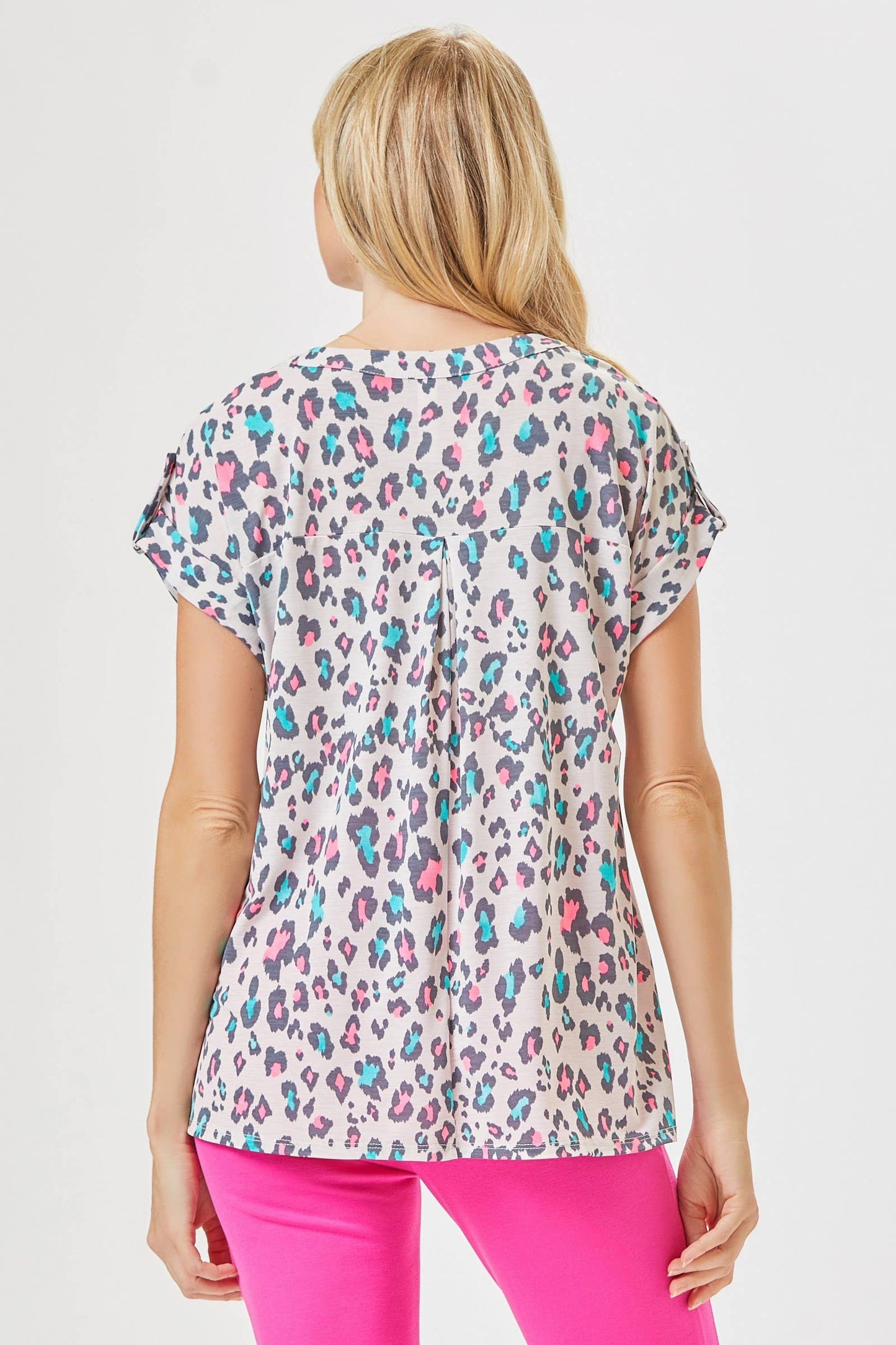 Grey Multi Lizzy Dolman Printed Wrinkle Free Top