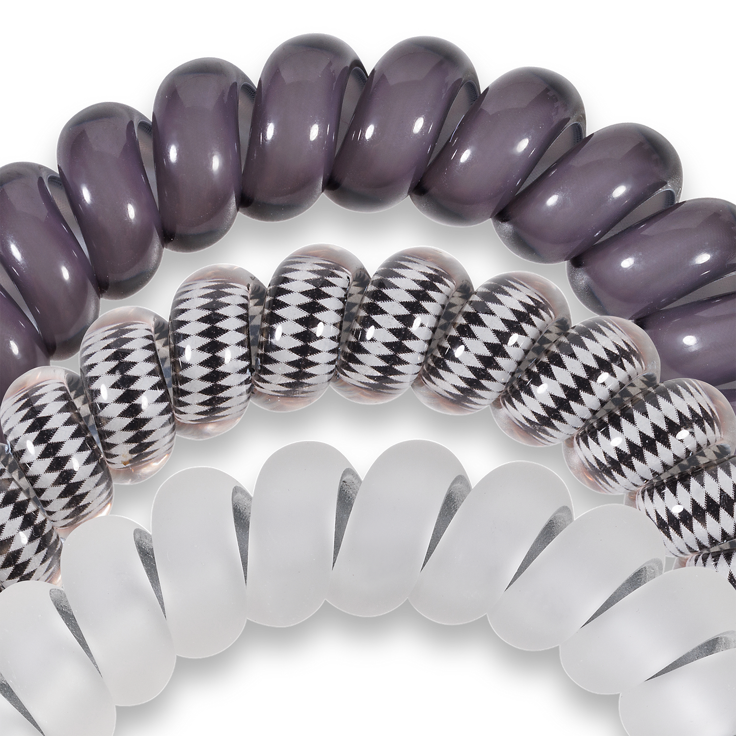 Teleties Silver Flames Large Spiral Hair Coils