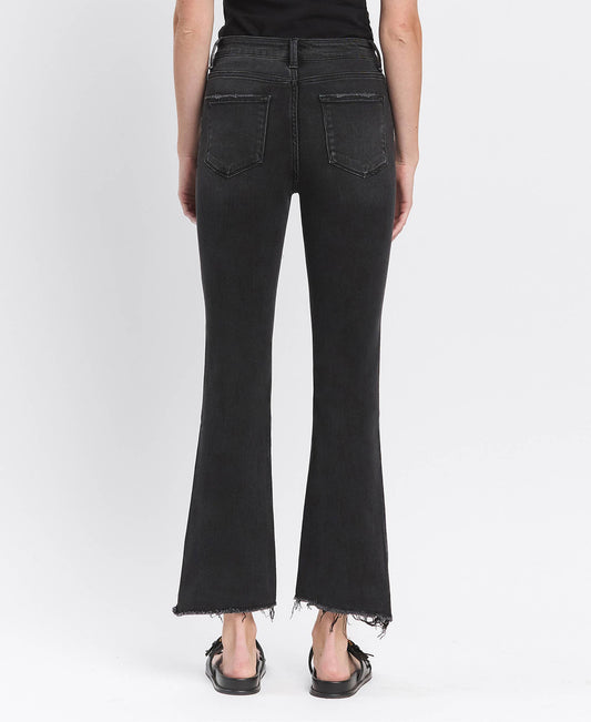 Vervet Black High Rise Crop Flare Jeans