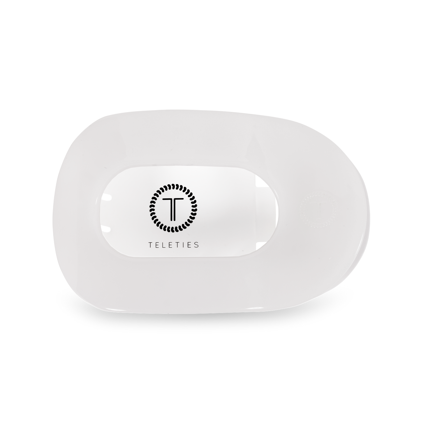 Teleties Coconut White Large Flat Round Clip