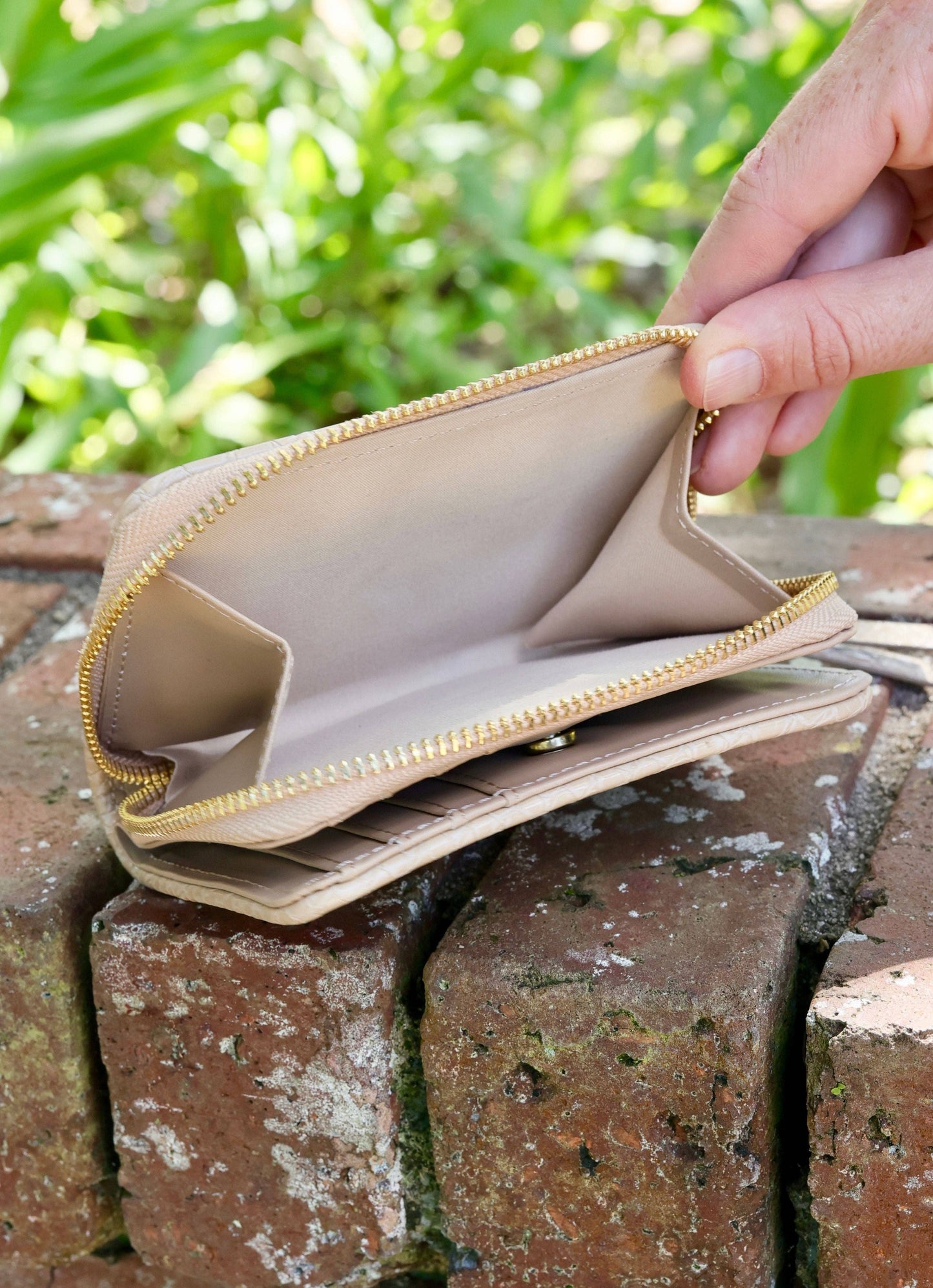 Tan Nadine Zippered Wallet