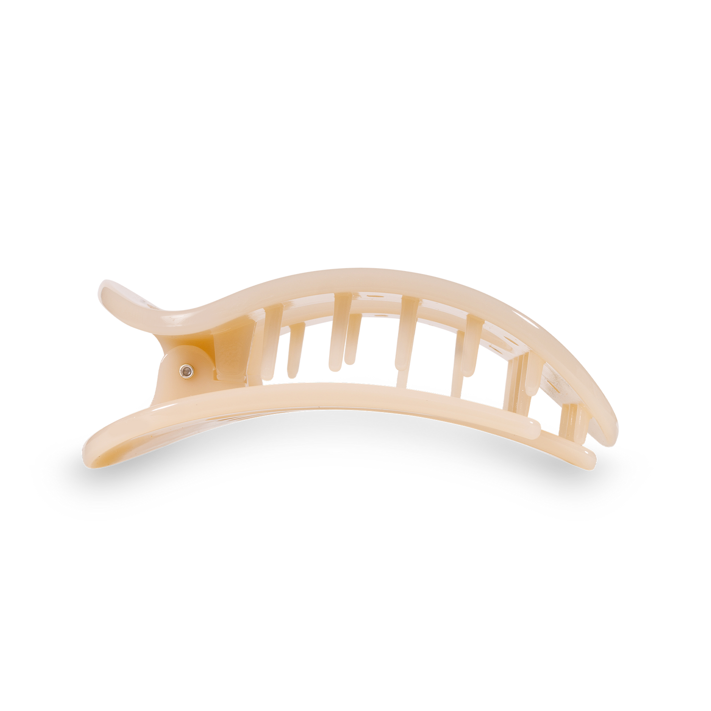 Teleties Almond Beige Small Flat Round Clip