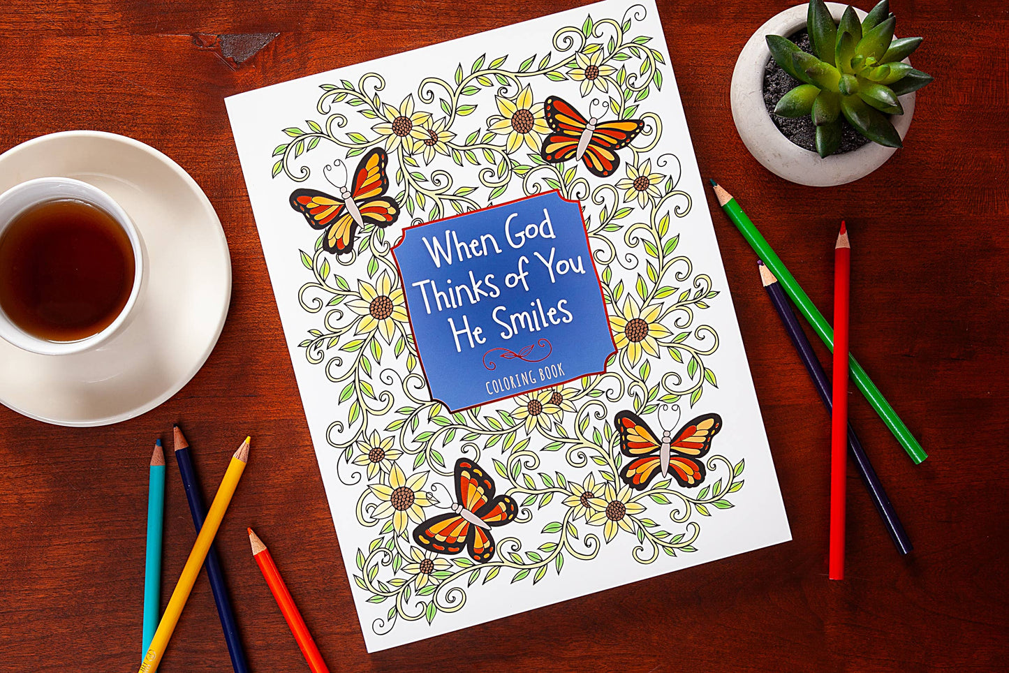 When God Thinks of You He Smiles (Adult Coloring Book)