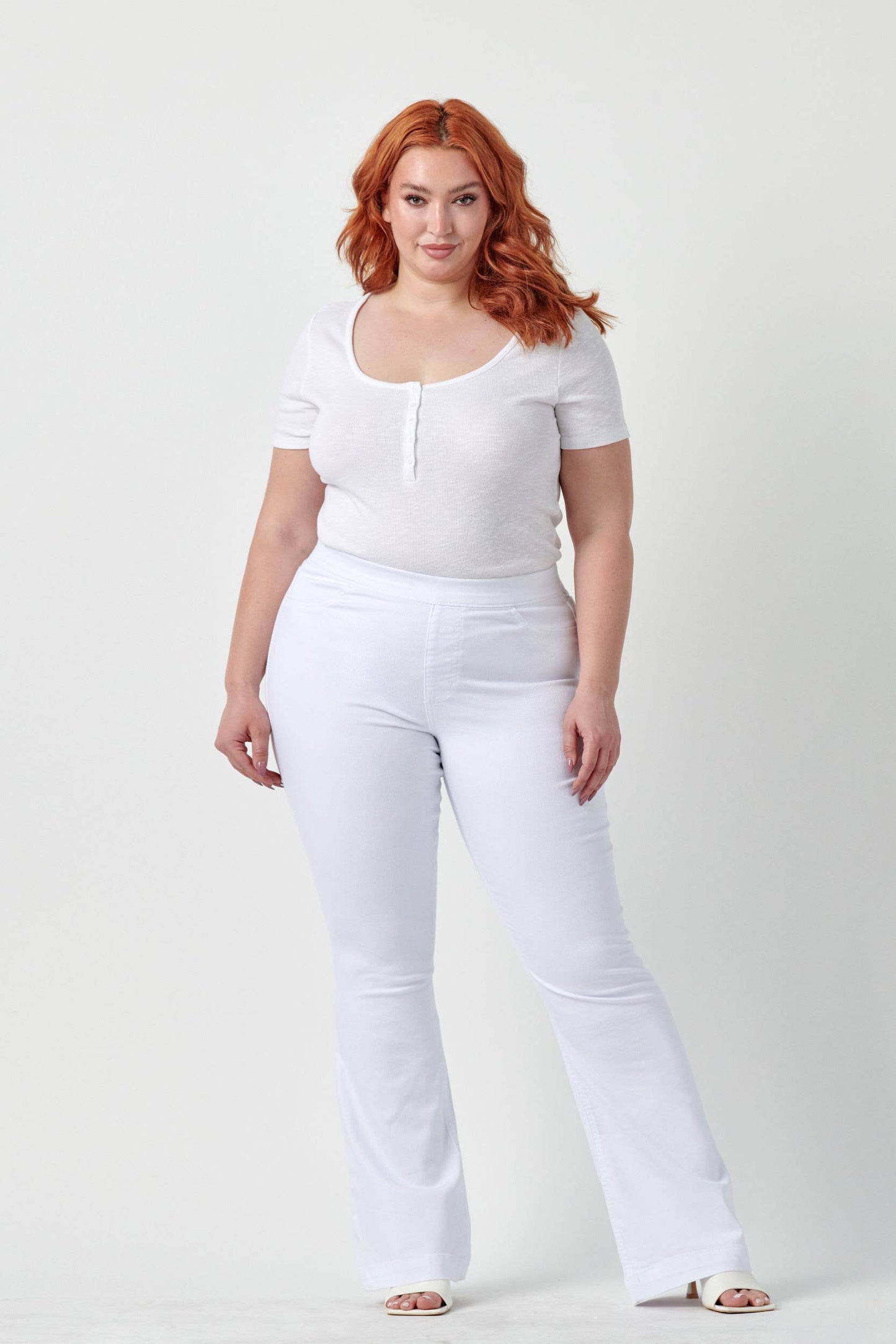 Cello Plus White Flare Jegging
