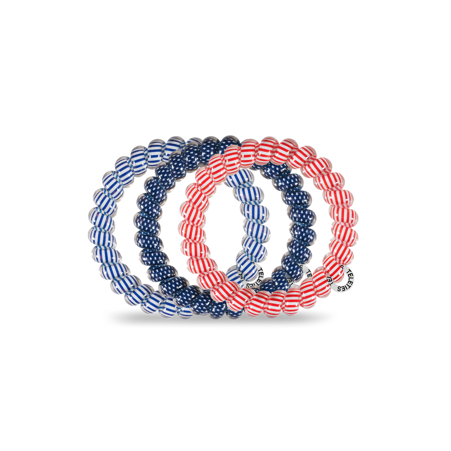 Bold and Blue-tiful - Large Hair Coils, Hair Ties, 3-pack