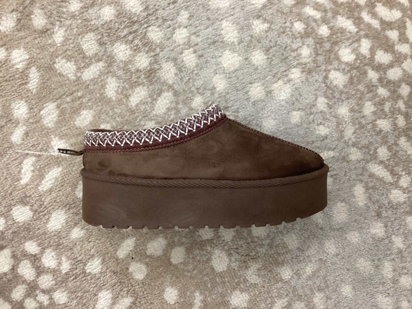 Brown Fluffy Platform Faux Fur Lined Ankle Boot
