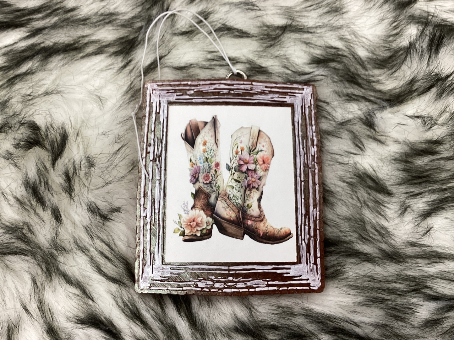 Flower Boots Picture Frame Freshie (Pink Lemonade)