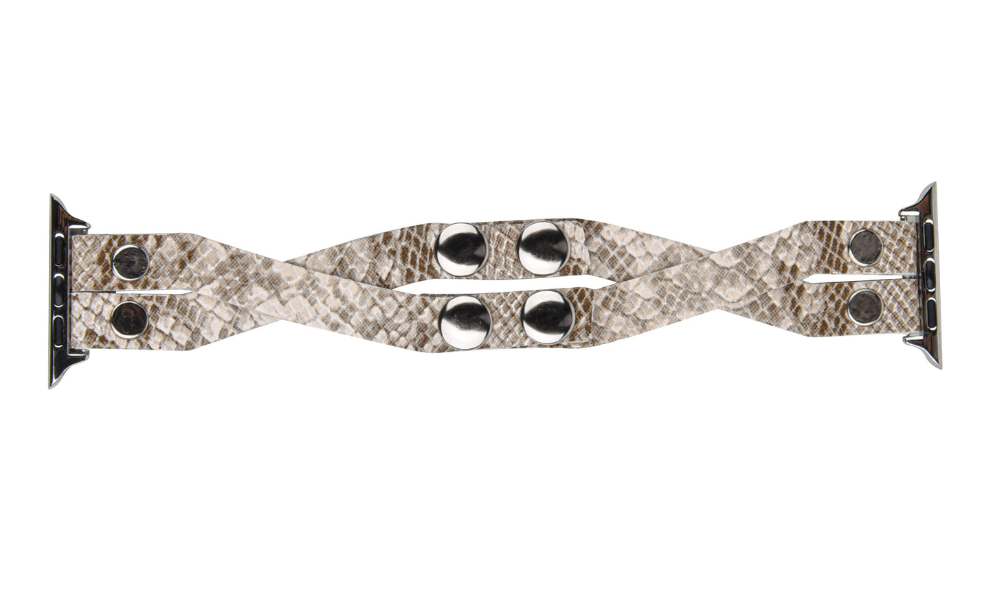 Thin Crisscross Vegan Leather Apple Watch Band: 38/40/41mm / Oatmeal Snake