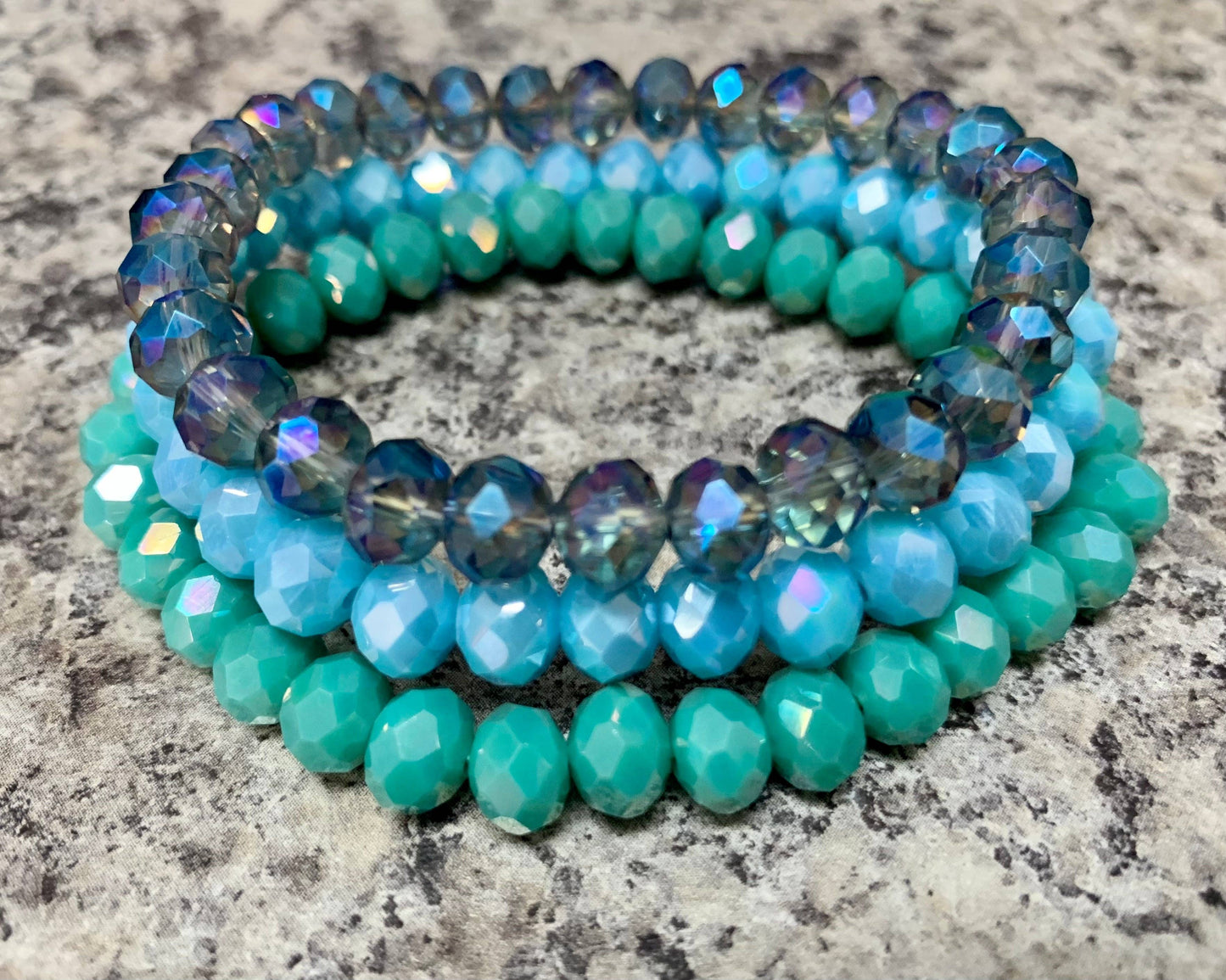 3pc Bracelet Set- “Glacier Ice”