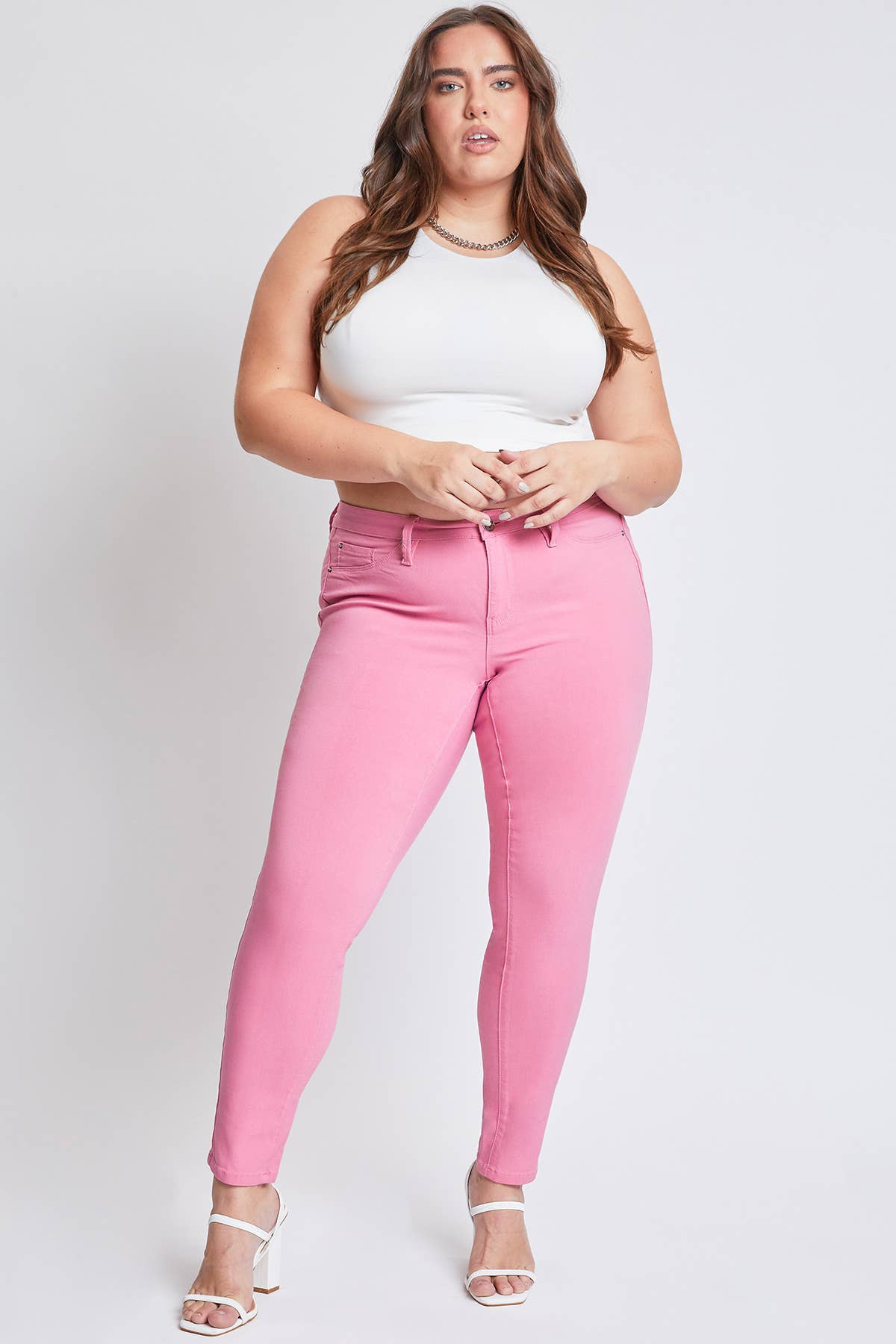 Plus Size Hyperstretch Skinny Jean:Flamingo