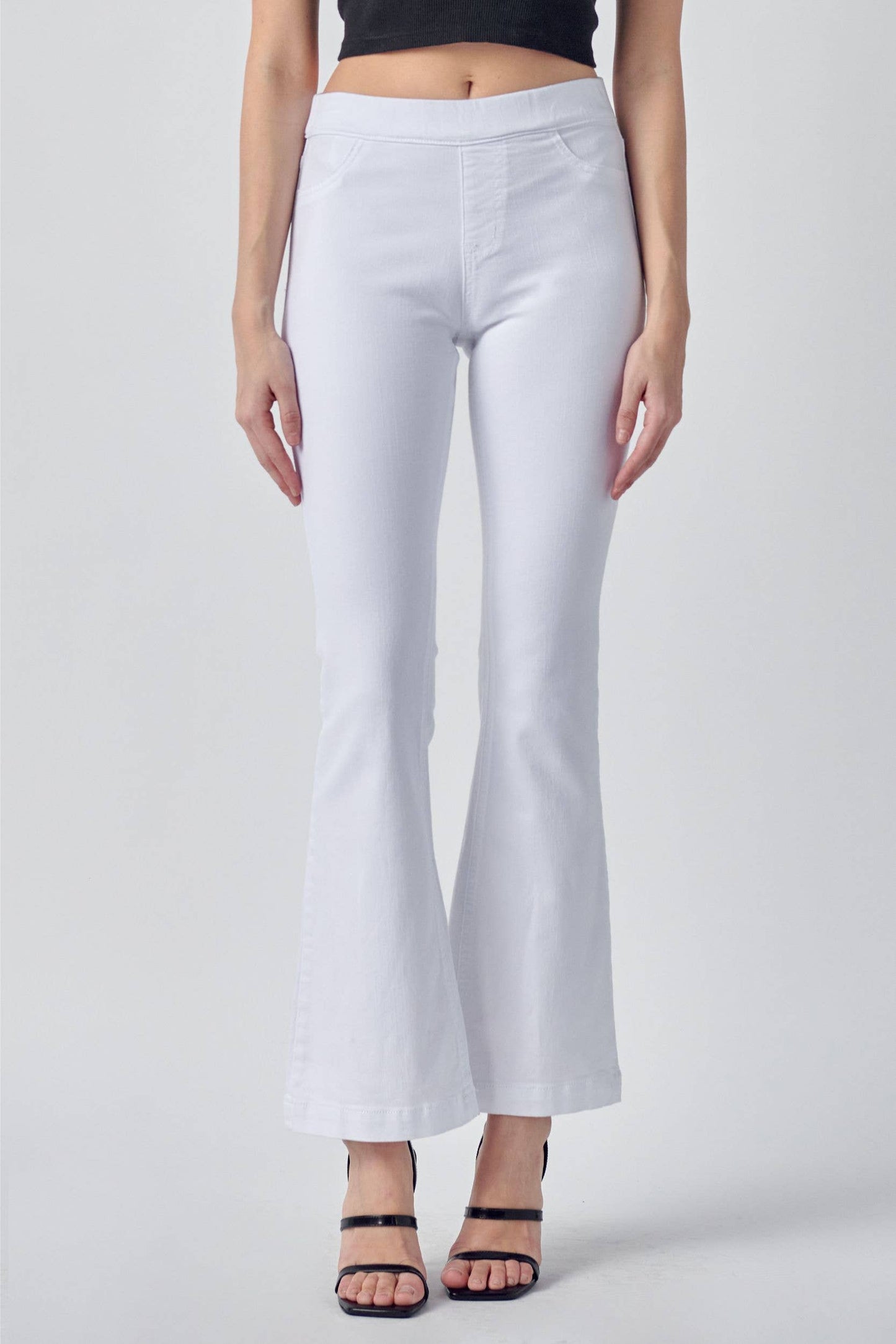Cello Petite White Flare Jegging