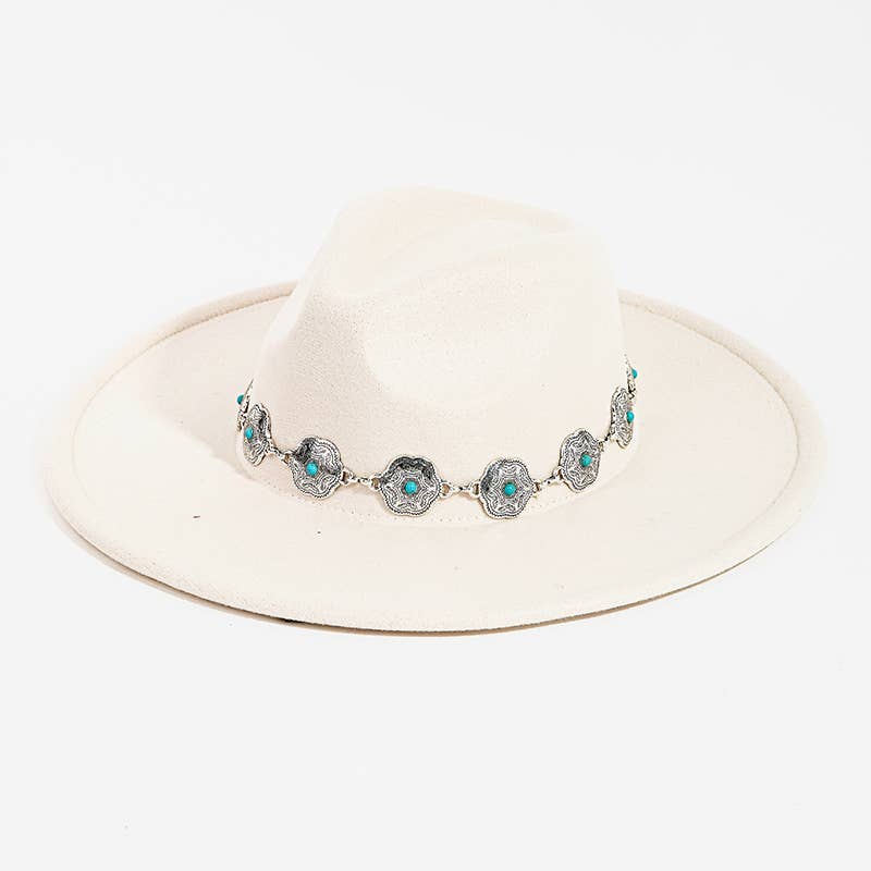 Chain Strap Fedora Hat