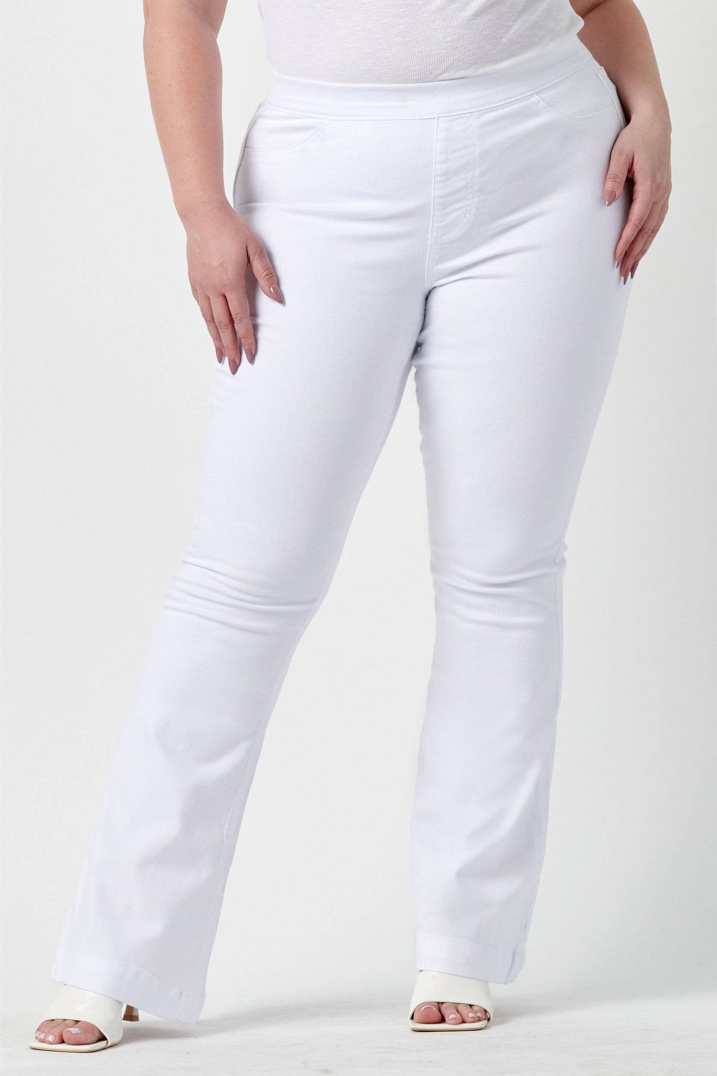 Cello Plus White Flare Jegging