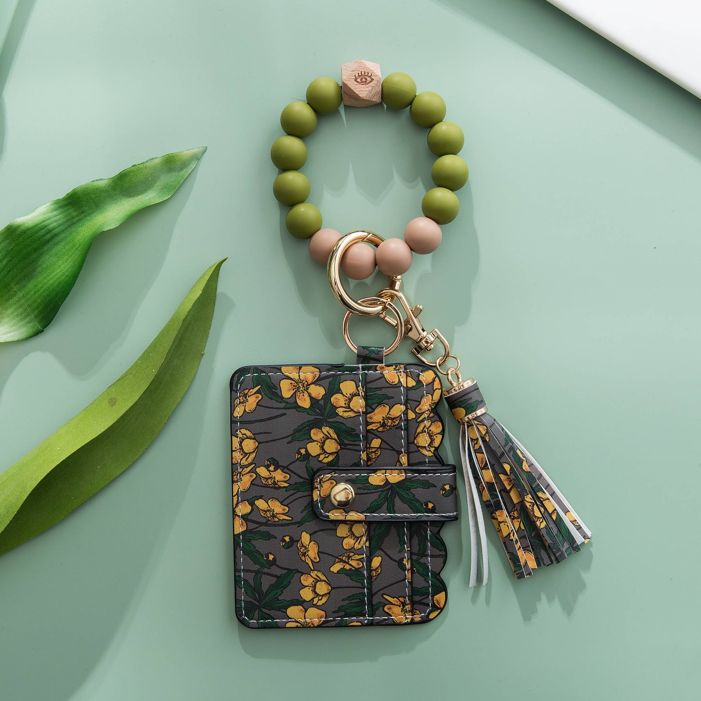 Silicone Wristlet Wallet Keychain - Cute Card Holder (Meg)