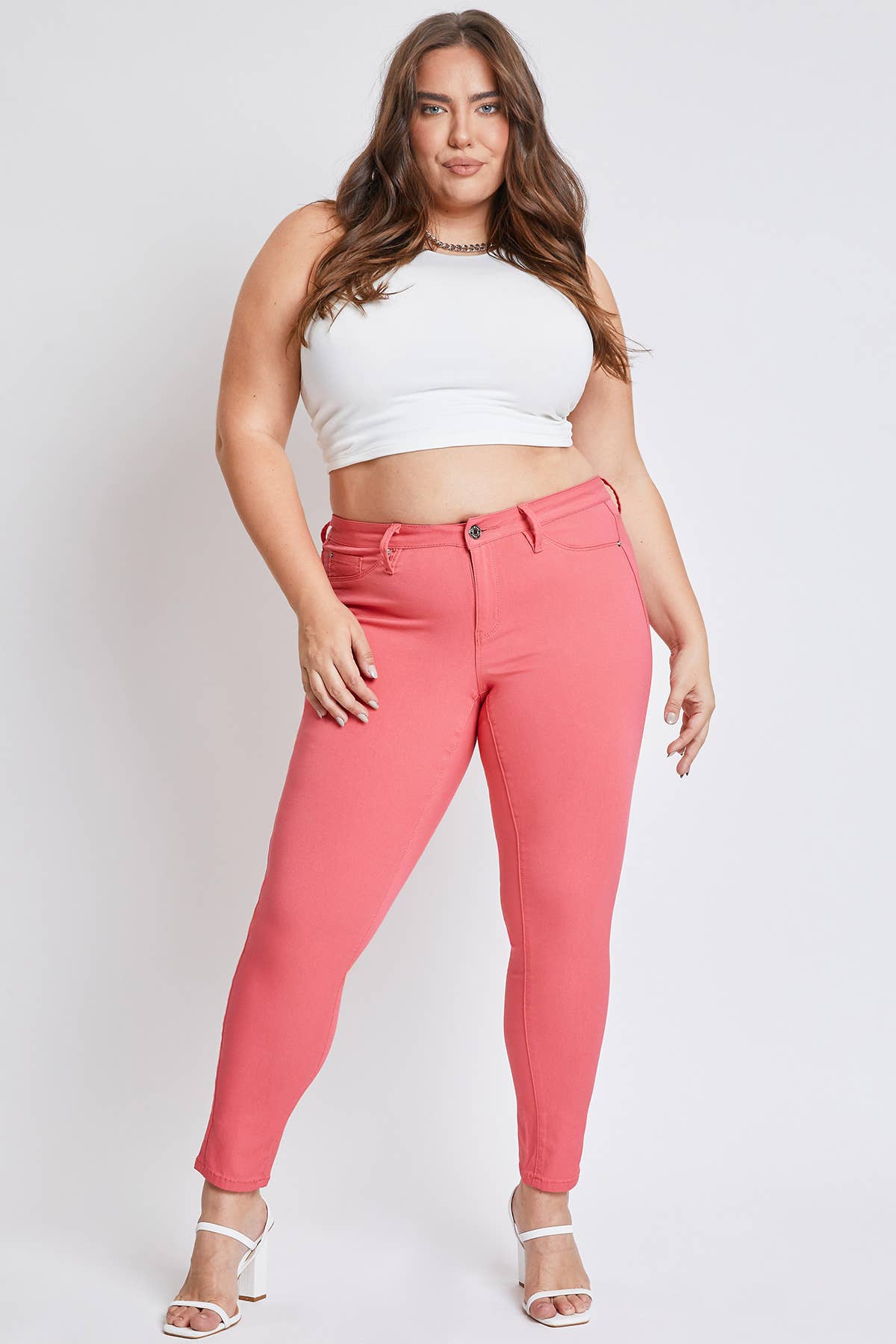 Plus Size Hyperstretch Skinny Jean: Shell Pink