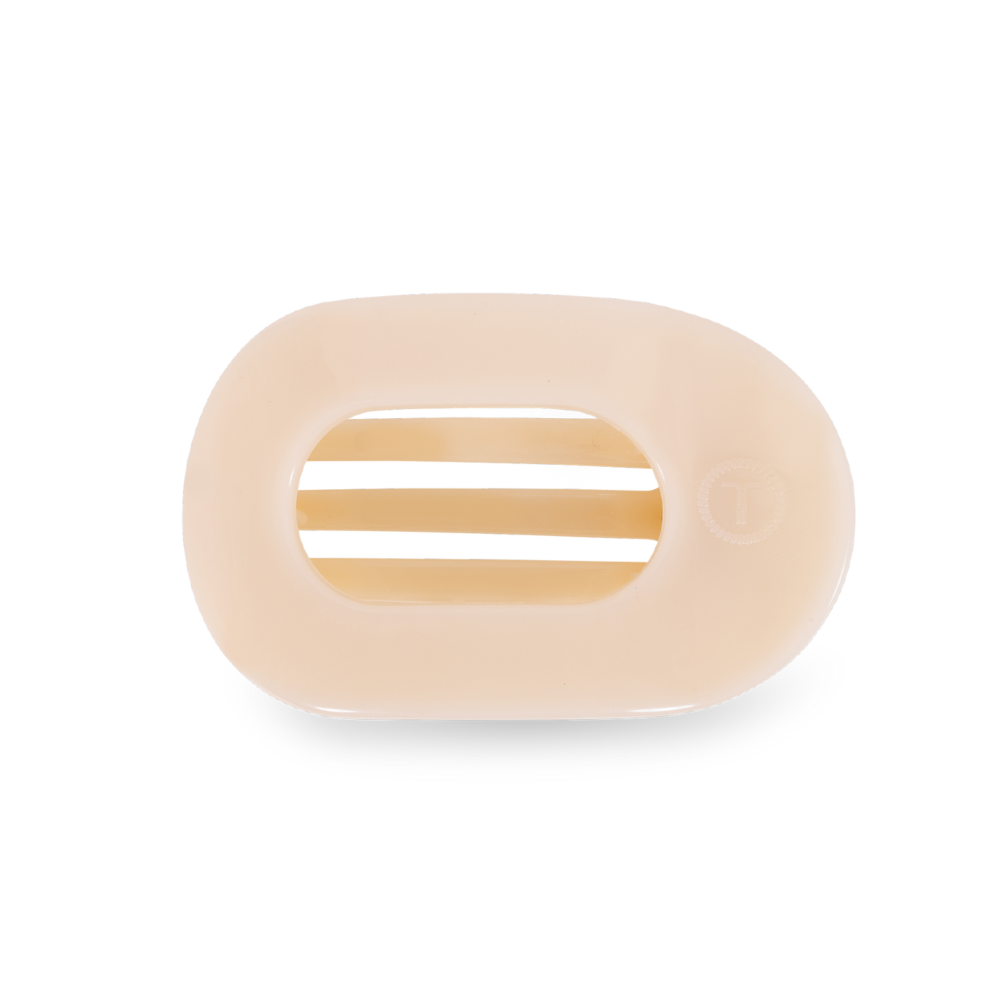 Teleties Almond Beige Small Flat Round Clip