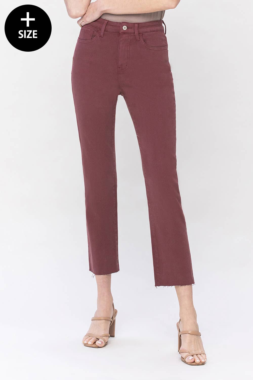 Vervet Deep Mauve Plus High Rise Straight Jeans