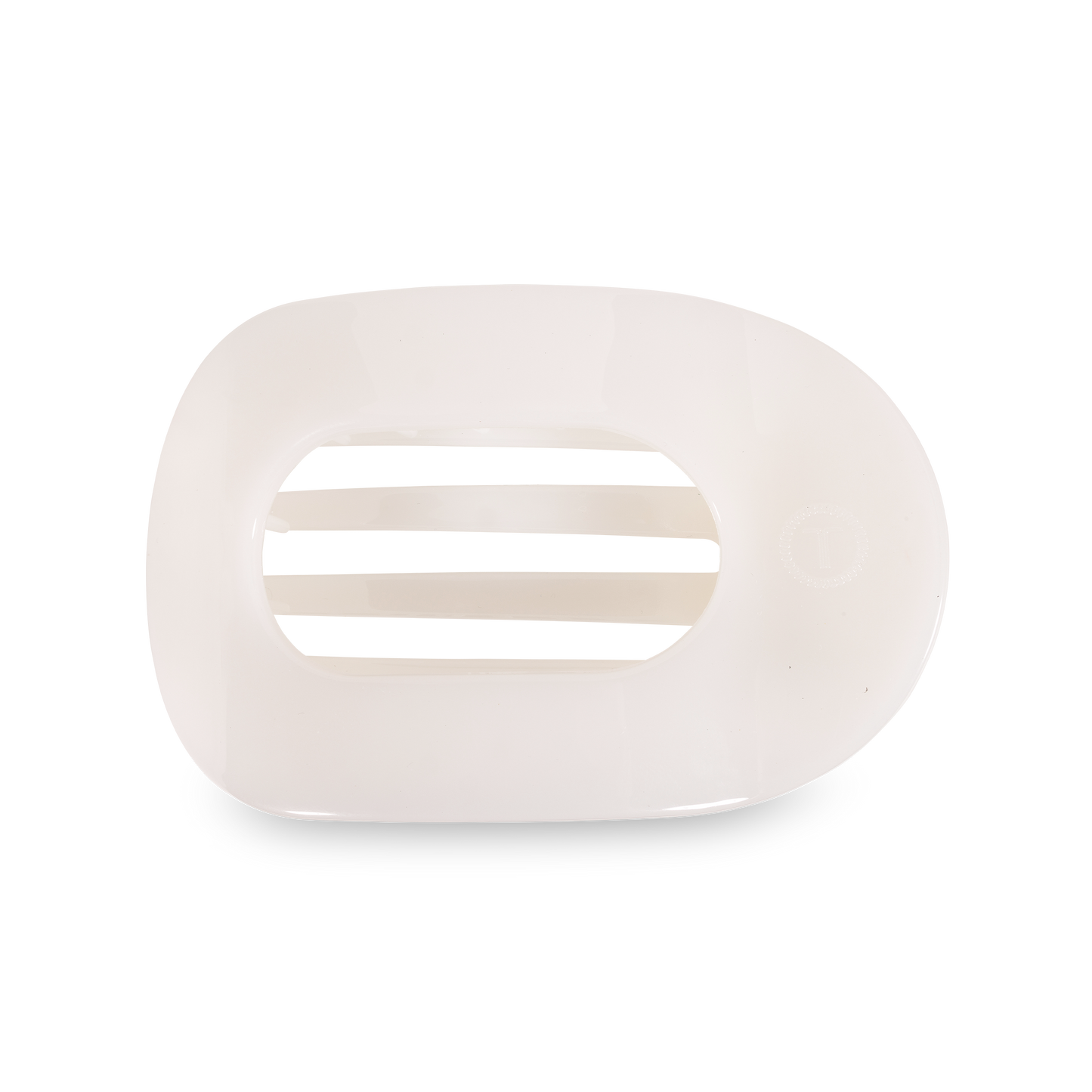 Teleties Coconut White Large Flat Round Clip