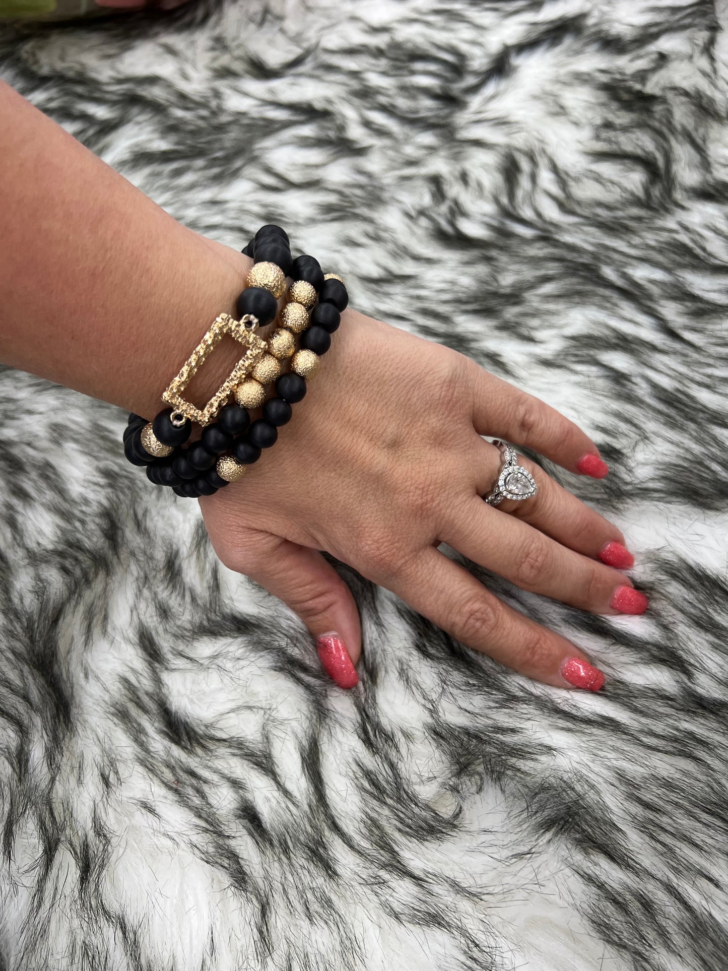 3pc Beaded Set Stretch Bracelet