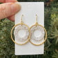 White Oval Chandelier Earrings