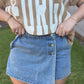 Denim Wrap Skort