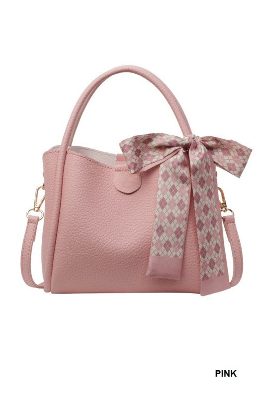 Pink Scarf Crossbody Tote Bag