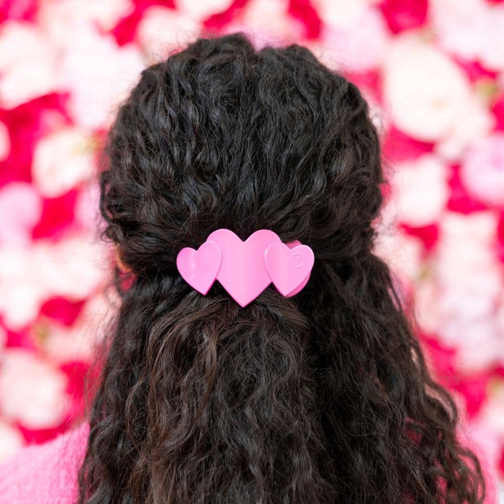 Flat Hair Clip | Small | Pink Heart to Heart