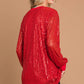 Plus Sequin Full Lined Pullover Top / Red