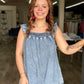 Denim Ruffled Tank