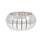 Silver Large 1.5" Rounded Bar Metal Stretch Bracelet