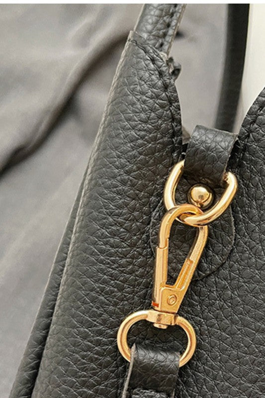 Black Scarf Crossbody Tote Bag