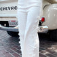 White Bow Straight Loose Jeans
