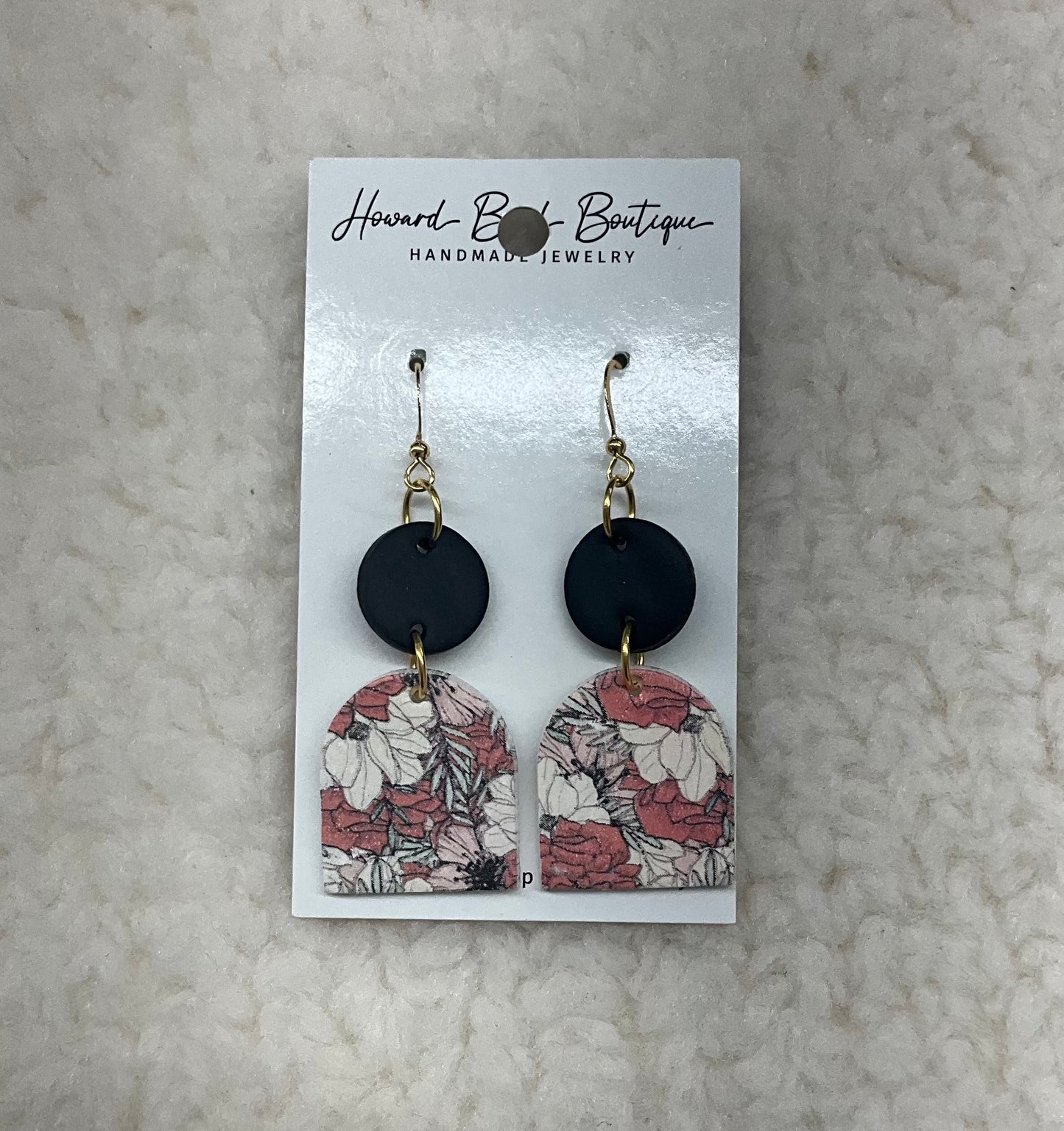 Black Fall Floral Earrings