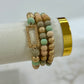 Beige Bead Stretch Bracelet Set