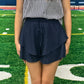 Navy High-Waist Tiered Shorts