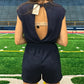 Navy Open Back Romper