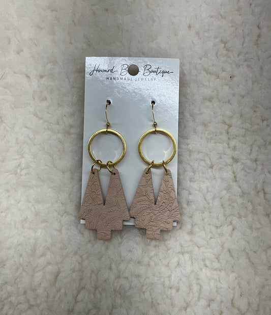 Beige Textured Earrings