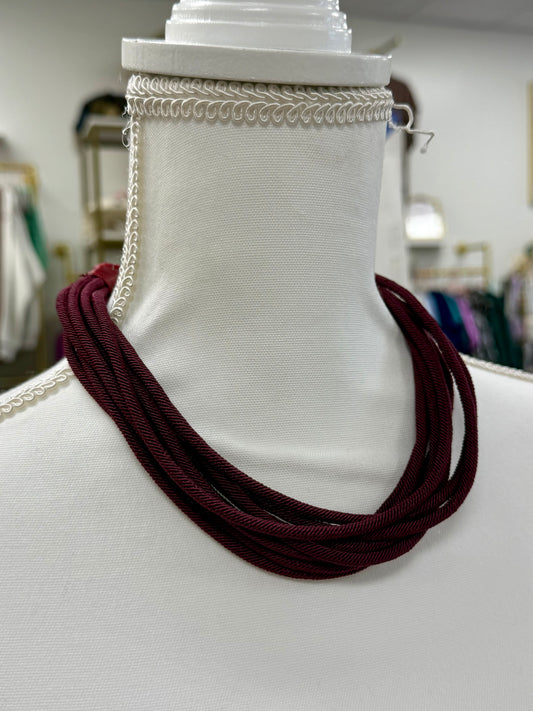 Burgundy Rope Strand Necklace