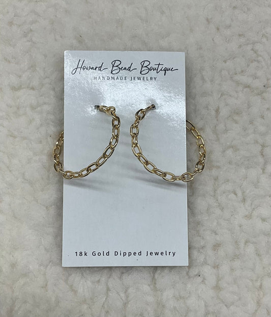 Gold Paperclip Hoops