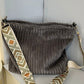 Grey Corduroy Tote Bag