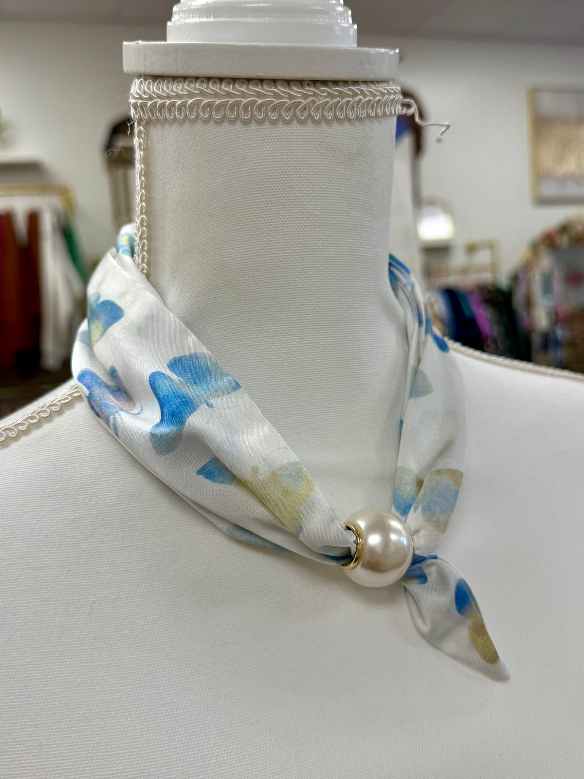 Butterfly Silky Scarf Clasp Necklace