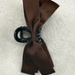 Brown Silk Ribbon Bow Claw Hairclip